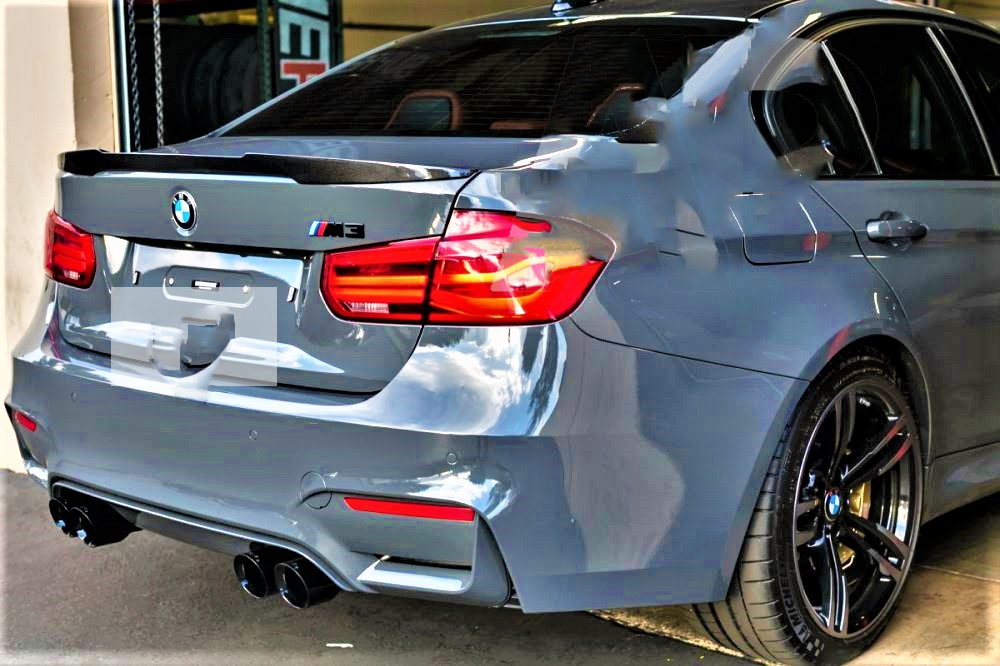 FOR BMW 3 SERIES F30 F80 M4 V STYLE REAR TRUNK LIP BOOT SPOILER M