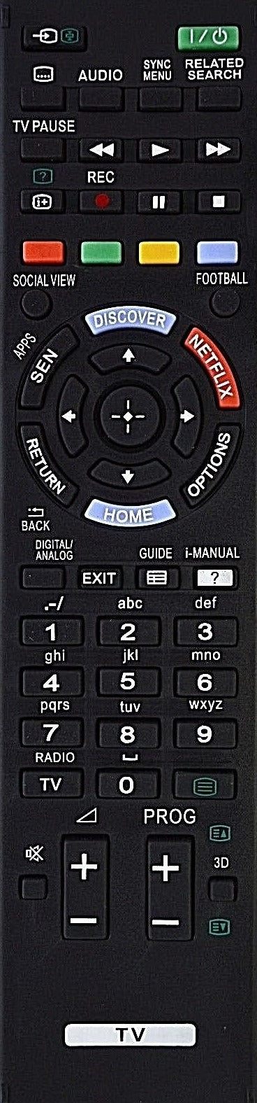 Replacement Remote for RM-ED044 Sony Bravia Television Remote Control HD TV