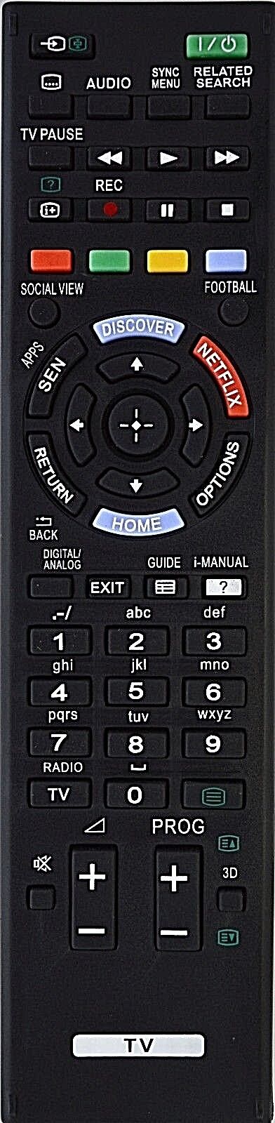 RM-ED058 RMED058 Remote Control For 3D NETFLIX Sony TVs