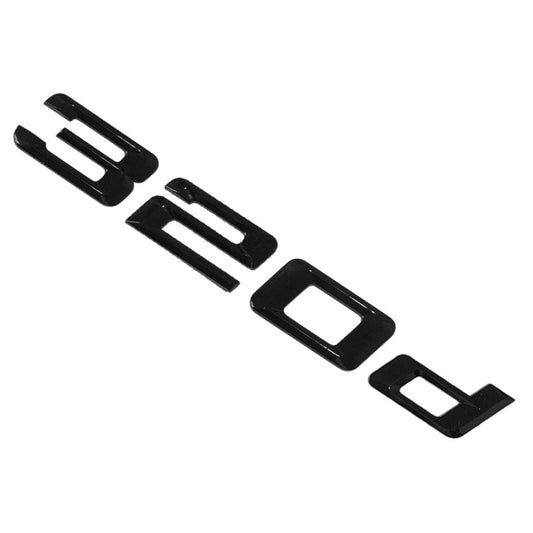 BMW 3 Series 320d Rear Gloss Black Letter Number Badge Emblem for Boot Lid Trunk