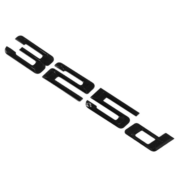 BMW 3 Series 325d Rear Gloss Black Letter Number Badge Emblem for Boot Lid Trunk