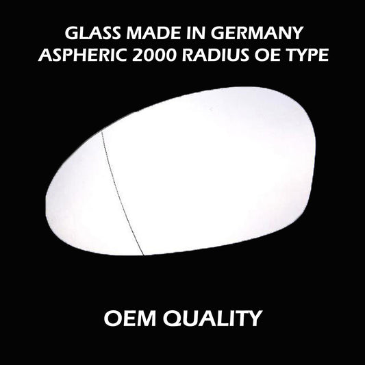 for BMW - 1 Series 2003 to 2009 Wing Mirror Glass LEFT HAND UK Passenger Side 42 Door