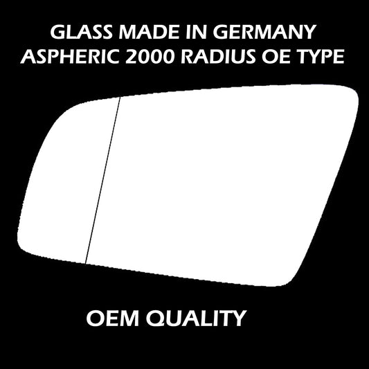 for BMW - 6 Series 2004 to 2010 Wing Mirror Glass LEFT HAND UK Passenger Side 113 Door