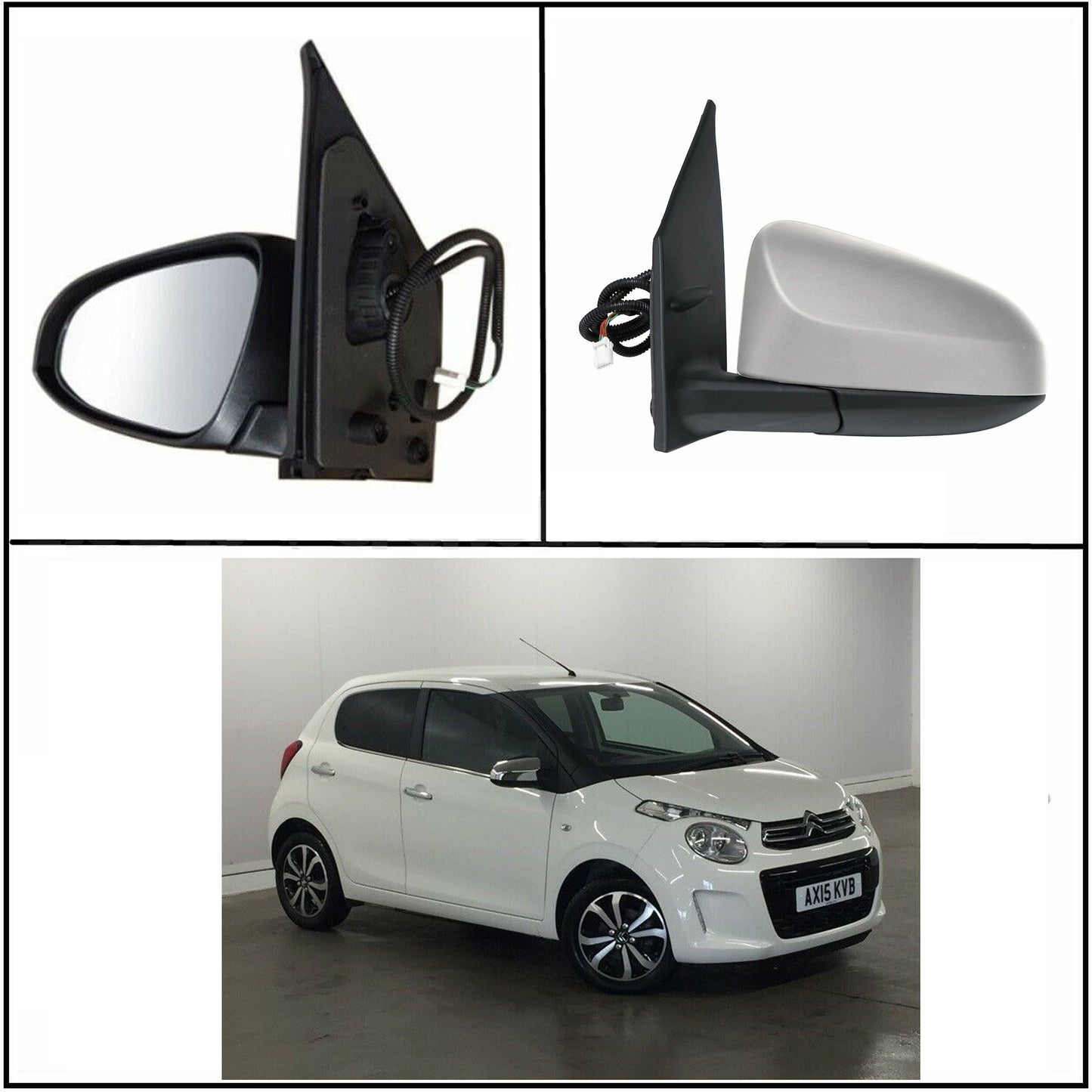 for Peugeot - 108 2014 to 2020 Complete Mirror Unit LEFT HAND UK Passenger Side 478 Door