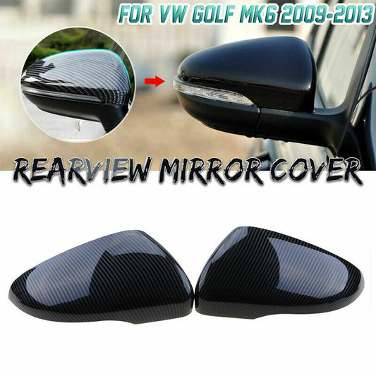 VW Golf 6 Mk6 GTI R VI 2009-2013 2pcs Carbon Fiber Side Wing Mirror Cover