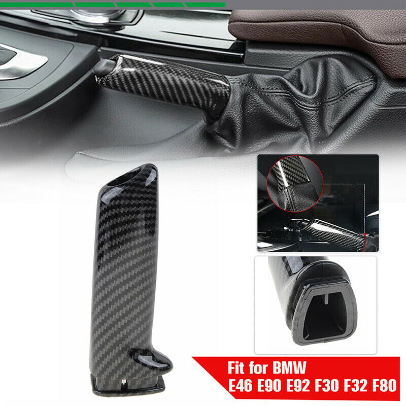 Carbon Fiber Front Handbrake Brake Handle Cover Fit For BMW E46 E60 E92 E90 F30