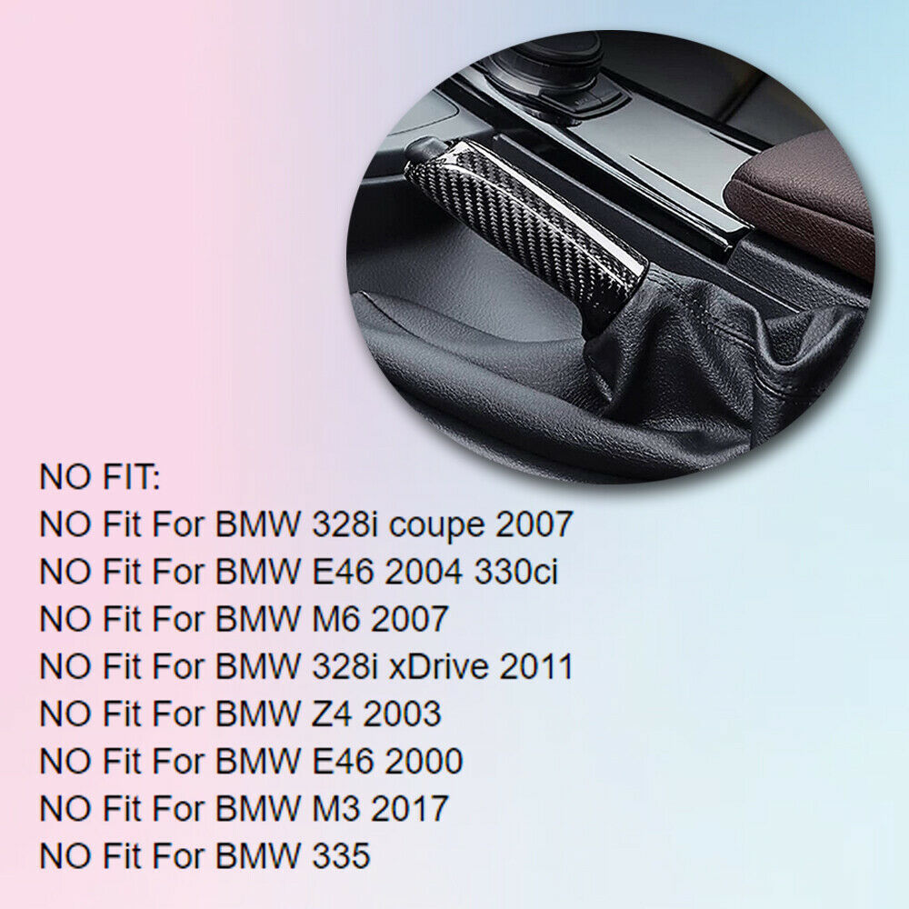 Carbon Fiber Front Handbrake Brake Handle Cover Fit For BMW E46 E60 E92 E90 F30