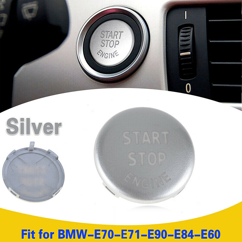 Silver Engine Start Stop Push Button Replace Cover Trim For BMW E90 E92 E60 X5