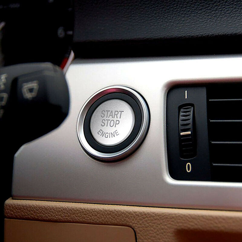 Silver Engine Start Stop Push Button Replace Cover Trim For BMW E90 E92 E60 X5