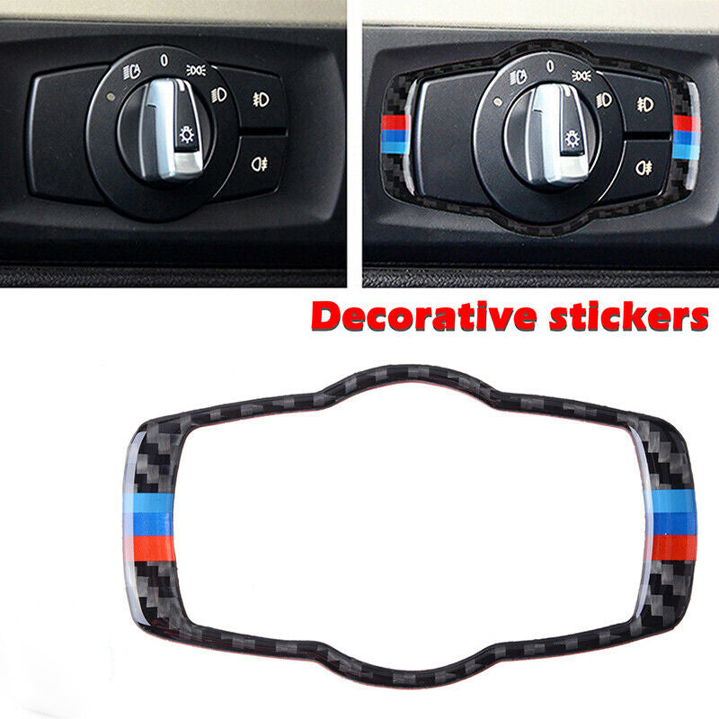 For BMW 3 Series E90 E92 E93 2005-12 Carbon Fiber Headlight Switch Frame Trim UK