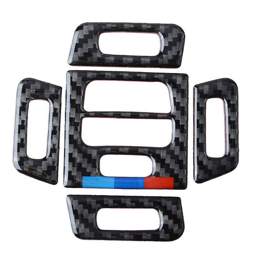 Carbon Fiber Air Vent Outlet Cover Trim Sticker For BMW 3 Series E90 E92 E93 Set