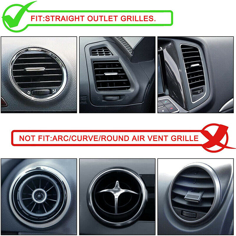 10x Car Accessories Gold Air Conditioner Air Outlet Decoration Strip Cover