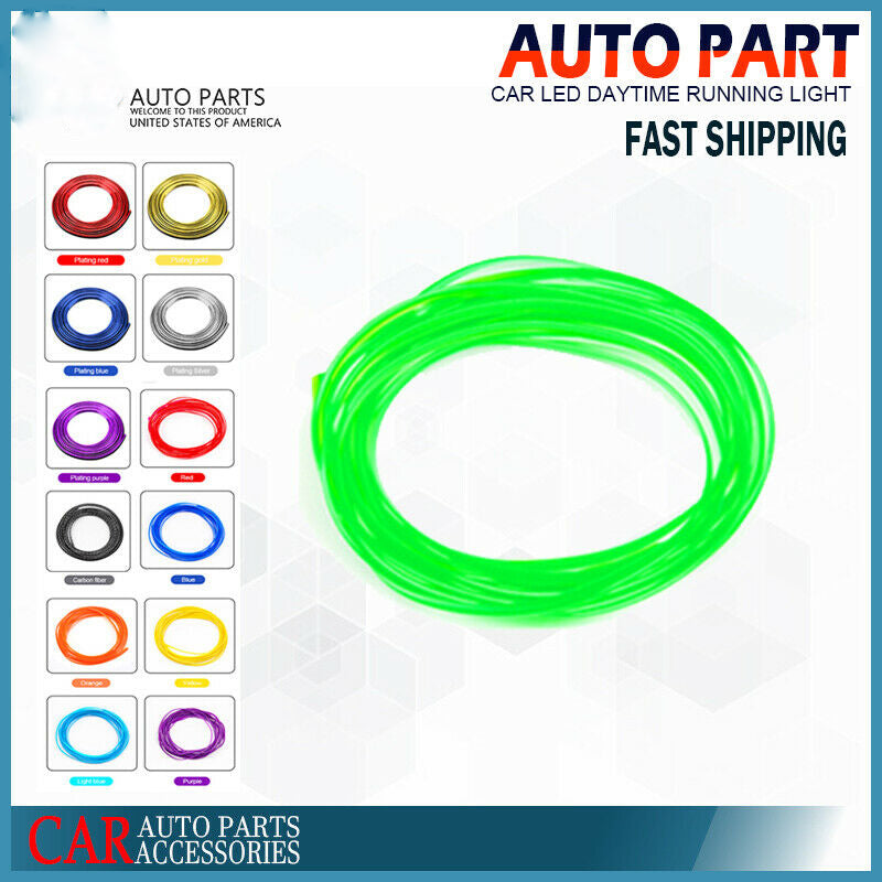 Green 16.4ft Car Interior Door Crack Edge Line Insert Molding Trim Strip Decor e