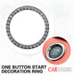 Auto Accessories Car Decorative Silver Button Start Switch Diamond Ring White