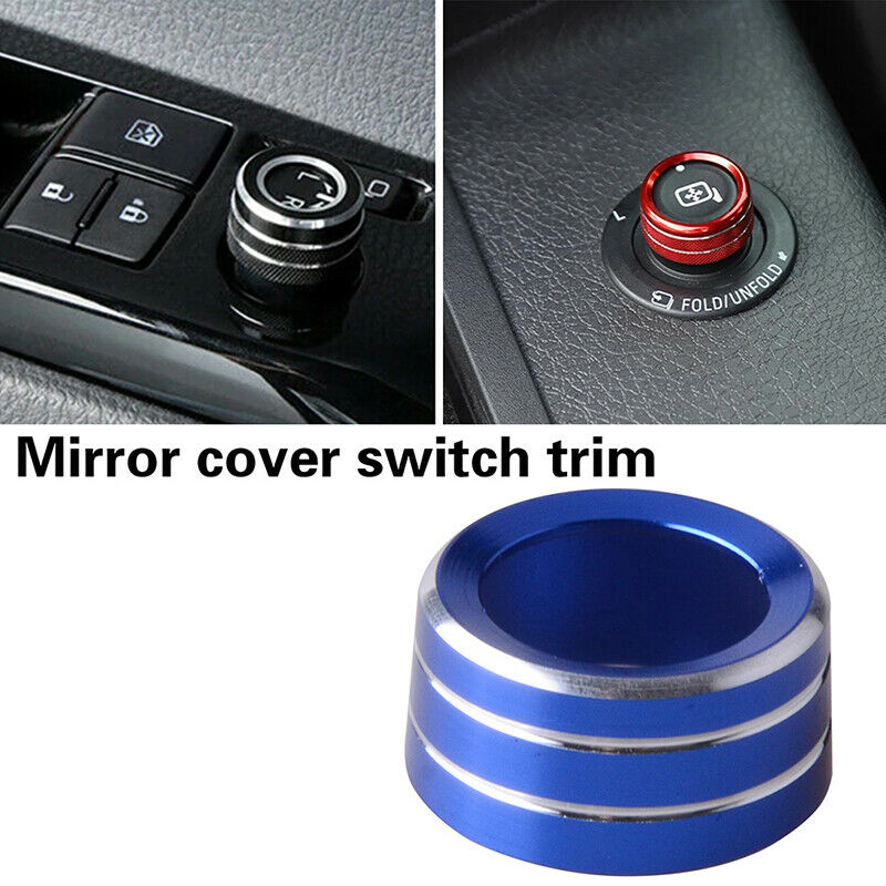 Aluminum Mirrors Switch Knob Ring Trim Cover for Ford F150 2009-2014 Blue