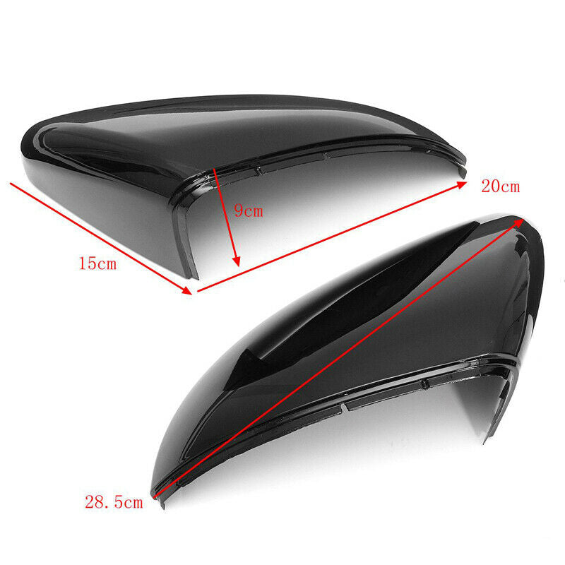 Gloss Black Wing Mirror Cover Caps Casing For VW Golf Mk7 Mk7.5 R GTI 2014-2018