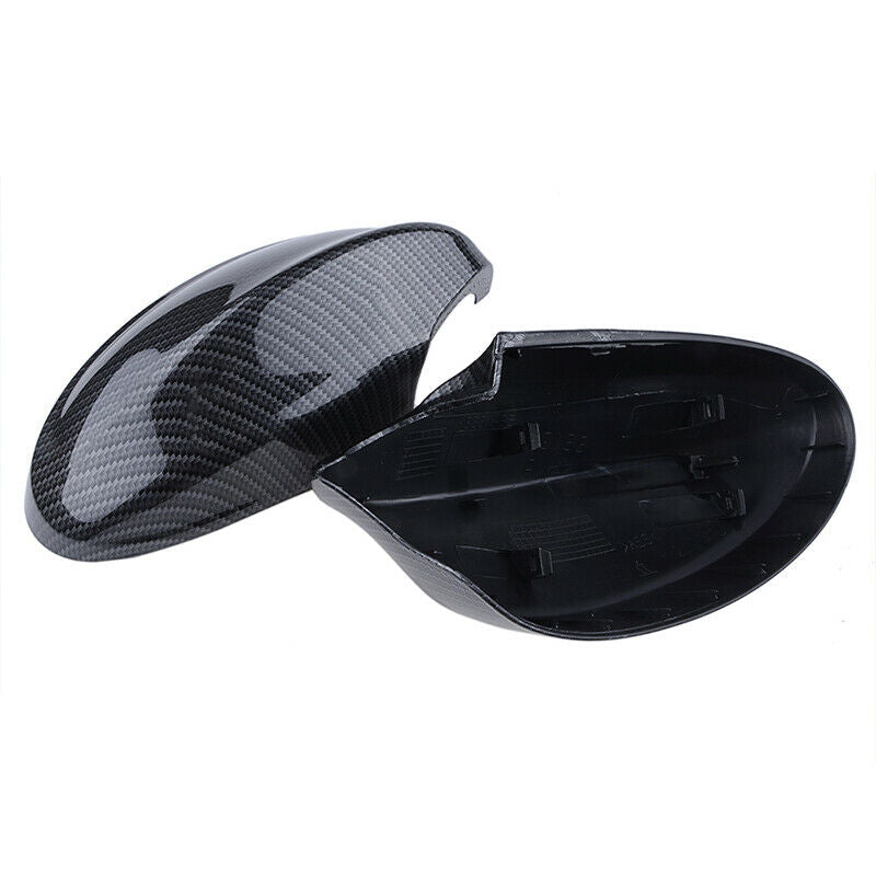 2x Wing Mirror Cover Caps Carbon Fiber Black For BMW E90 E91 2005 2006 2007 2008