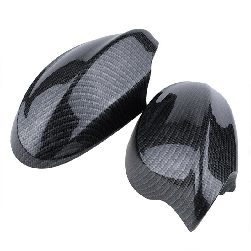 2x Wing Mirror Cover Caps Carbon Fiber Black For BMW E90 E91 2005 2006 2007 2008