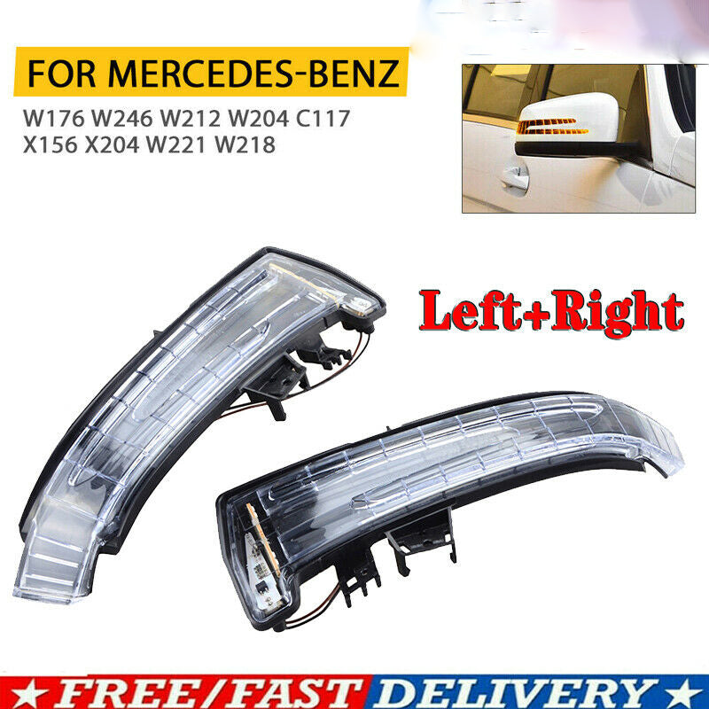 Pair LED Wing Mirror Indicator Turn Signal Light For Mercedes W204 W212 W221 UK