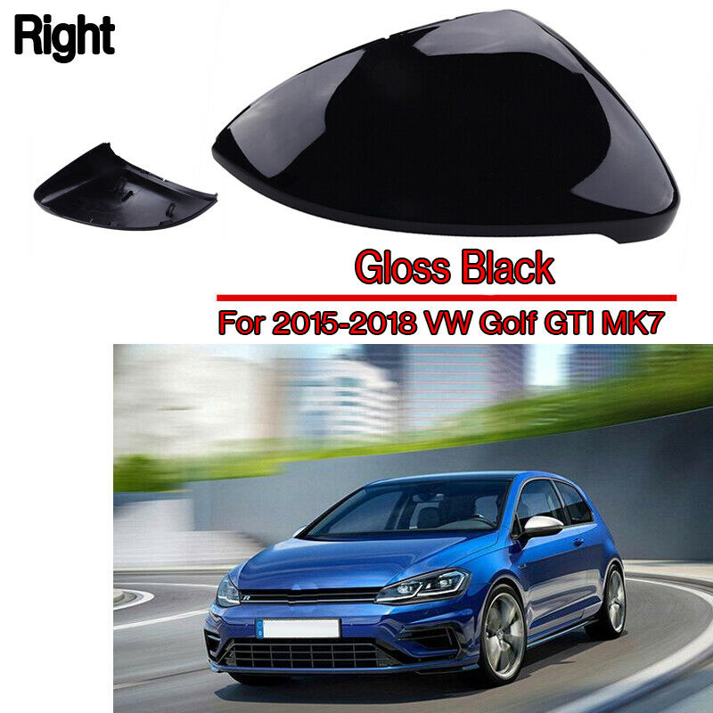 Black Drive Door Wing Mirror Cover Cap For VW Golf MK7 MKVII E-Golf 2013-2018 UK