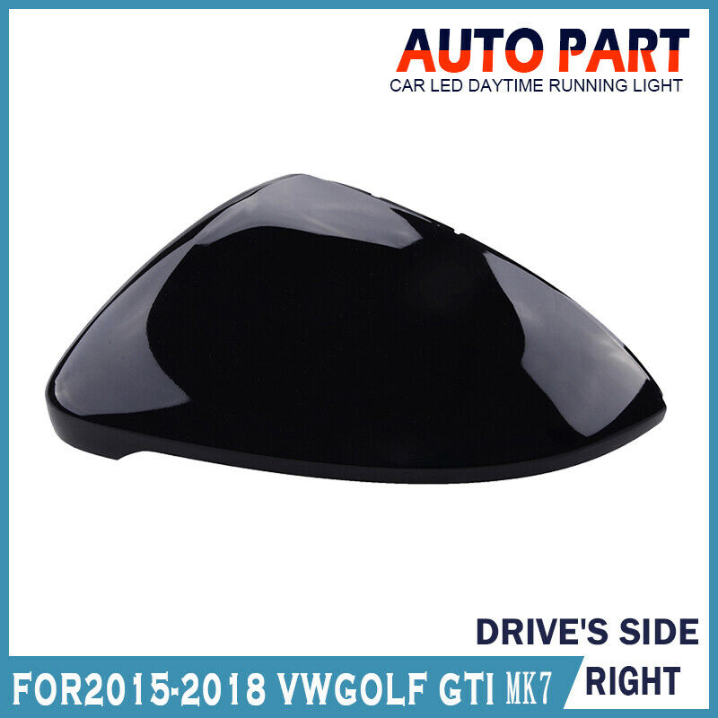 Black Drive Door Wing Mirror Cover Cap For VW Golf MK7 MKVII E-Golf 2013-2018 UK