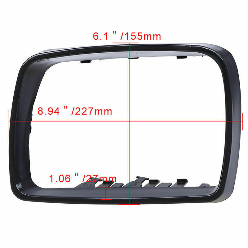 Black Left Side Door Wing Mirror Cover Cap Trim Ring For BMW E53 X5 2000-2006