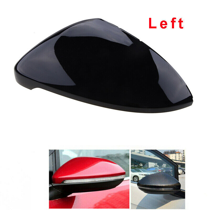 Left Side Fit For VW GOLF MK7 GTI Wing Mirror Covers Gloss Black Cap Case Shell