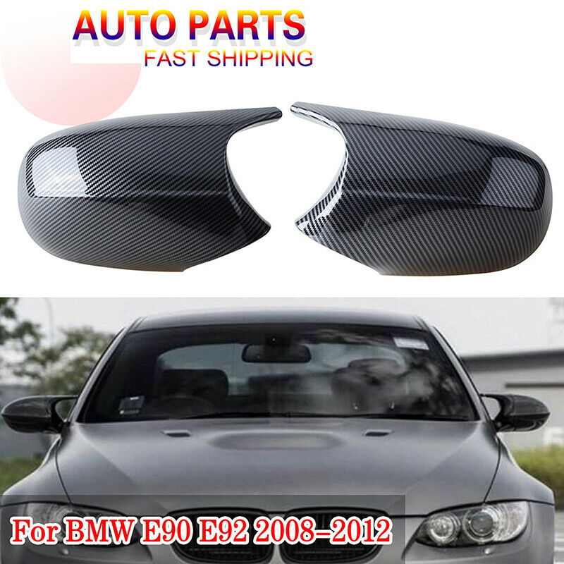 Carbon Fiber Mirror Cap Cover Casing For BMW E81 E82 E90 E91 E92 E93 LCI 08-13