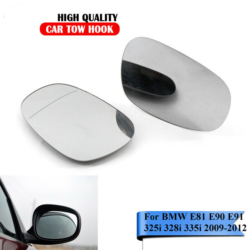 Left+Right Side Mirror Glass With Clip For BMW 3 E90 2008-2012 Aspherical Heated