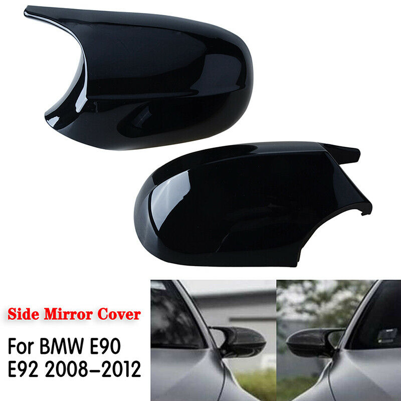 2x Gloss Black Door Wing Mirror Cap Covers For BMW E90 E91 E92 E93 LCI 2008-2012