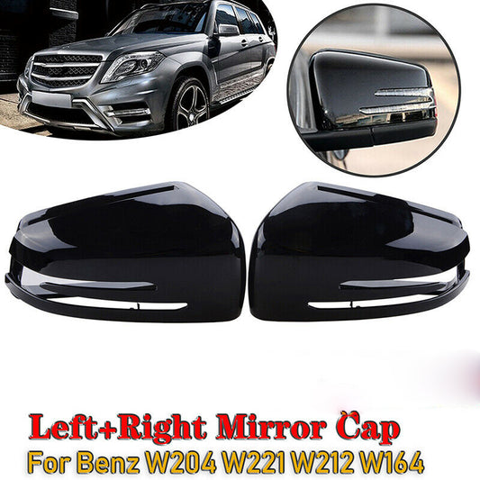 Gloss Black Wing Mirror Cover For Mercedes-Benz W204 W246 X204 W212 W221 C117 UK