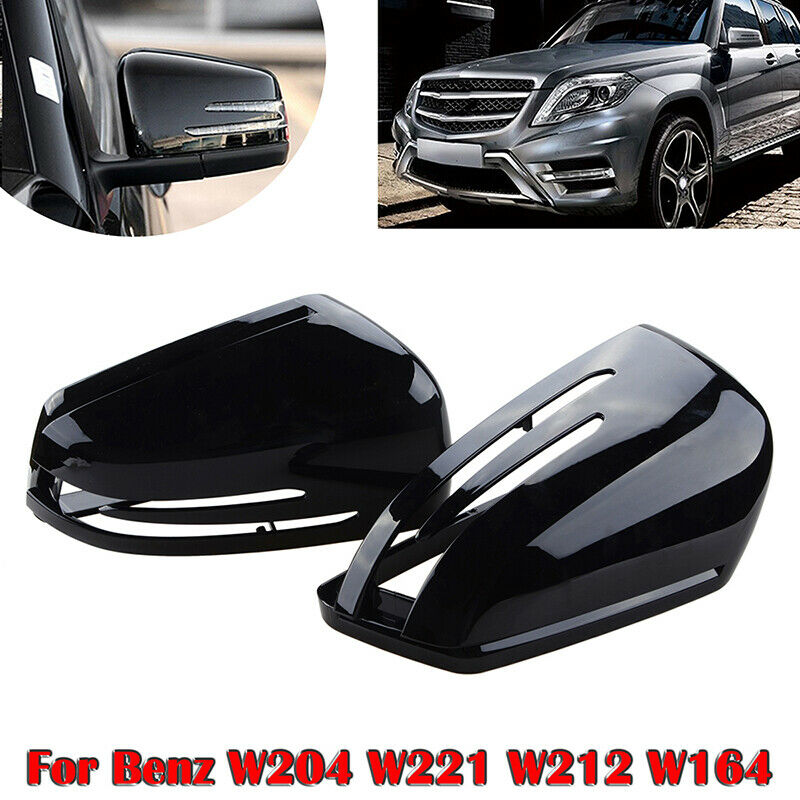 Gloss Black Wing Mirror Cover For Mercedes-Benz W204 W246 X204 W212 W221 C117 UK