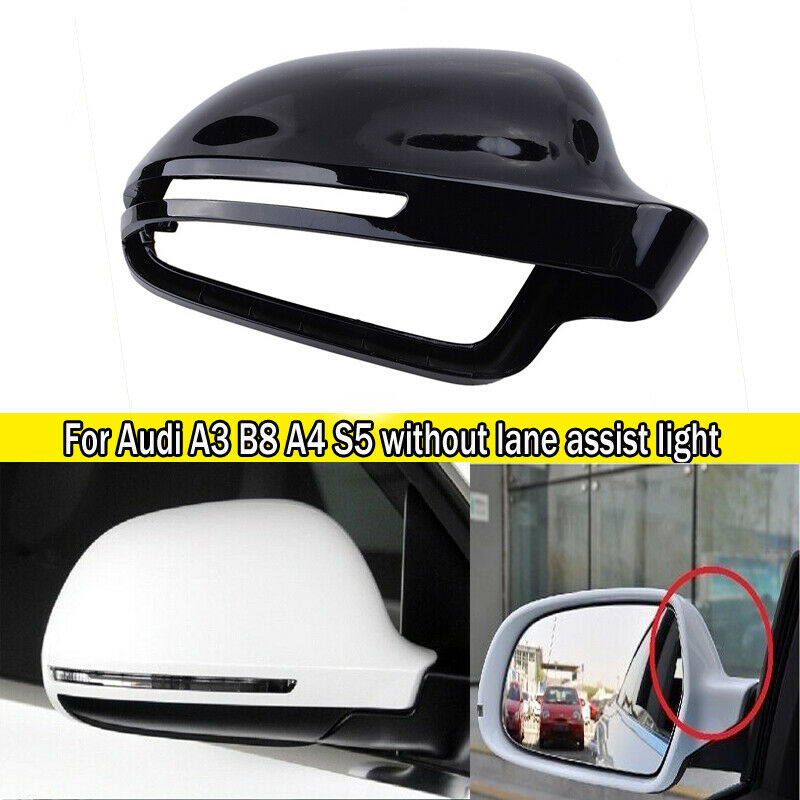 FOR AUDI A3 A4 A5 A6 Q3 2009-2012 BLACK DOOR WING MIRROR COVERS CAPS RIGHT SIDE