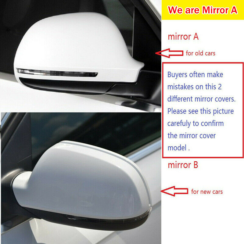 FOR AUDI A3 A4 A5 A6 Q3 2009-2012 BLACK DOOR WING MIRROR COVERS CAPS RIGHT SIDE