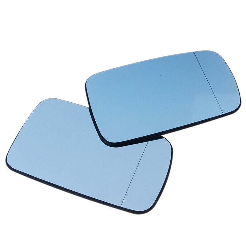 2X Wing Door Mirror Glass For BMW E38 1994-2001 E39 2000-2003 Heated Blue LH+RH
