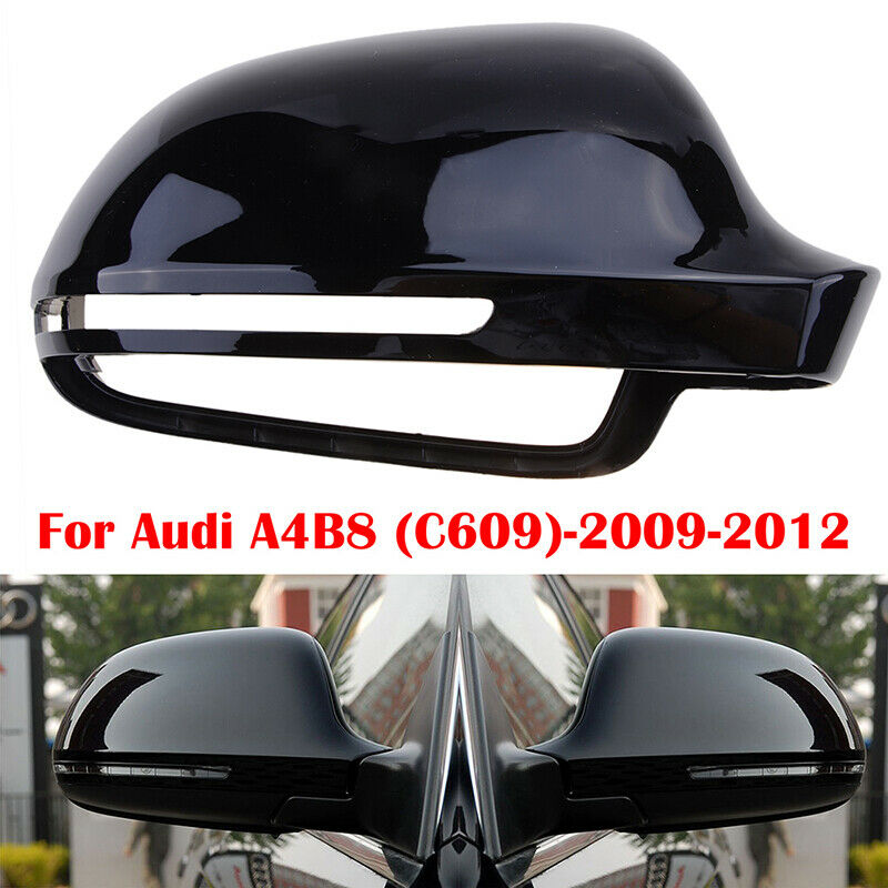 FOR AUDI A3 A4 A5 A6 Q3 2009-12 BLACK DOOR WING MIRROR COVERS CAPS RIGHT SIDE ae