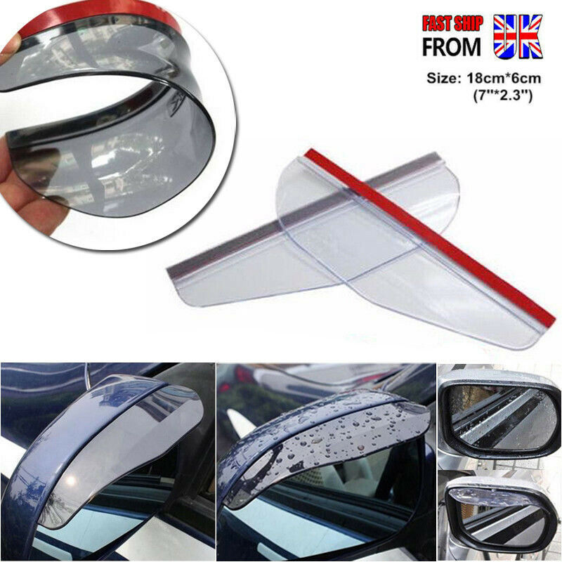 2xCar Clear Rear View Side Mirror Rain Board Eyebrow Sun Visor Guard Accessories