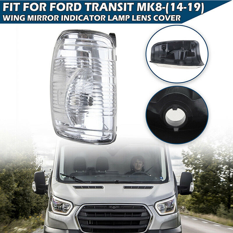 Clear Side Mirror Turn Signal Light Lens For 15-21 Ford Transit Cargo Left Side