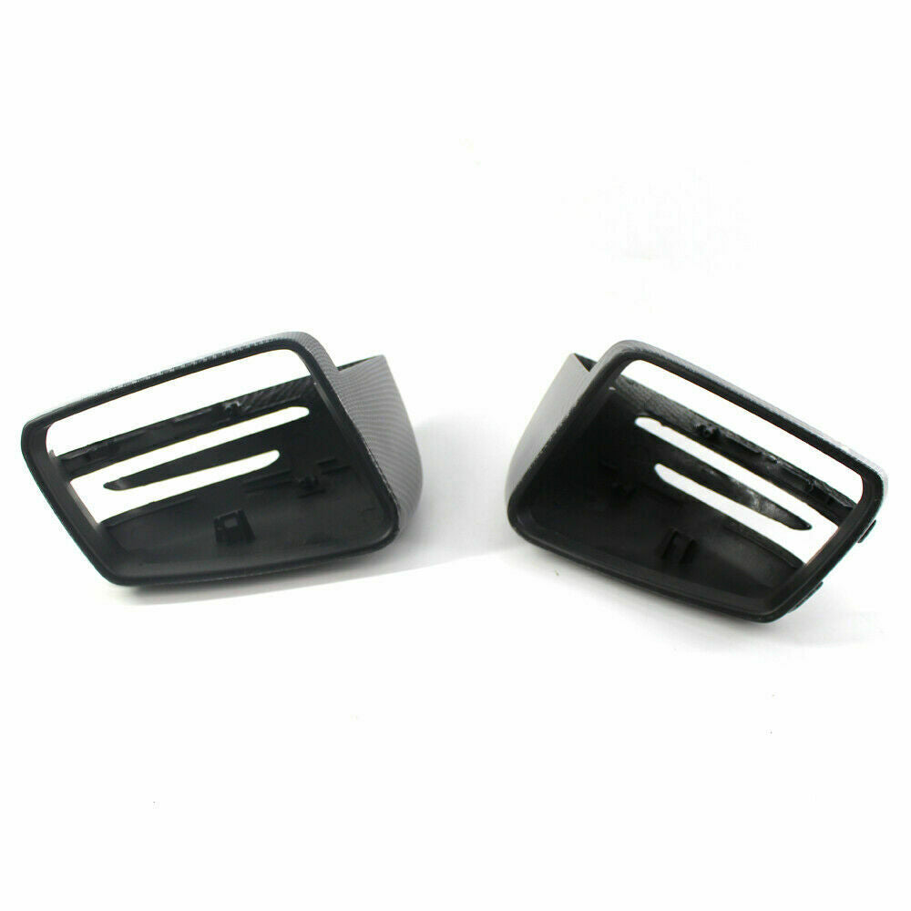 Pair Carbon Wing Mirror Cover Cap For Mercedes Benz W204 C207 W212 W221 E250 UK