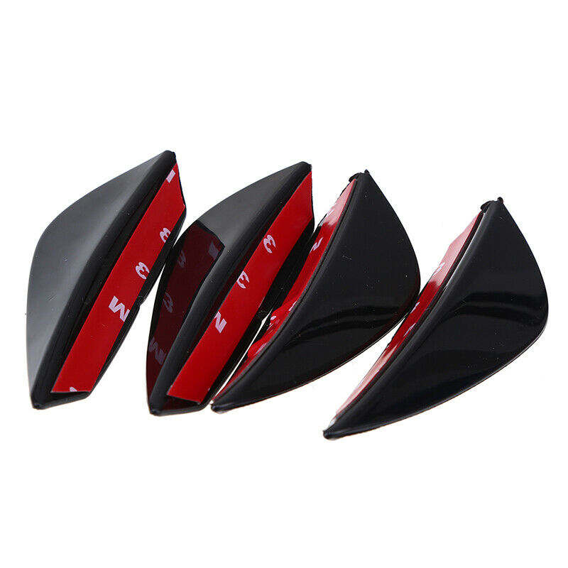 4pcs Universal Car Front Bumper Lip Splitter Fin Body Spoiler Canards Trim Black