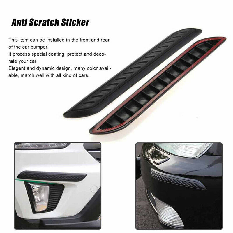 Pair Car Black Anti-rub Strip Bumper Body Corner Protector Guard Rubber UK AE