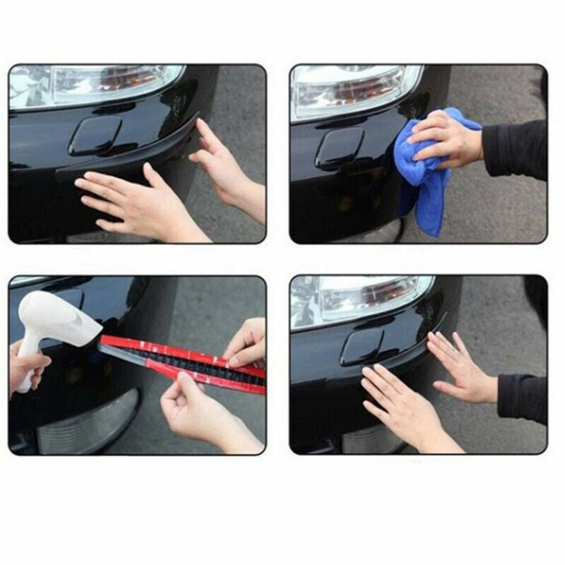 NEW 2PCS Car Carbon Fiber Anti-rub Strip Bumper Body Corner Protector Guard UK