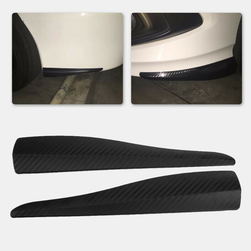 2PCS Car Carbon Fiber Anti-rub Strip Bumper Body Corner Protector Guard Trim AE