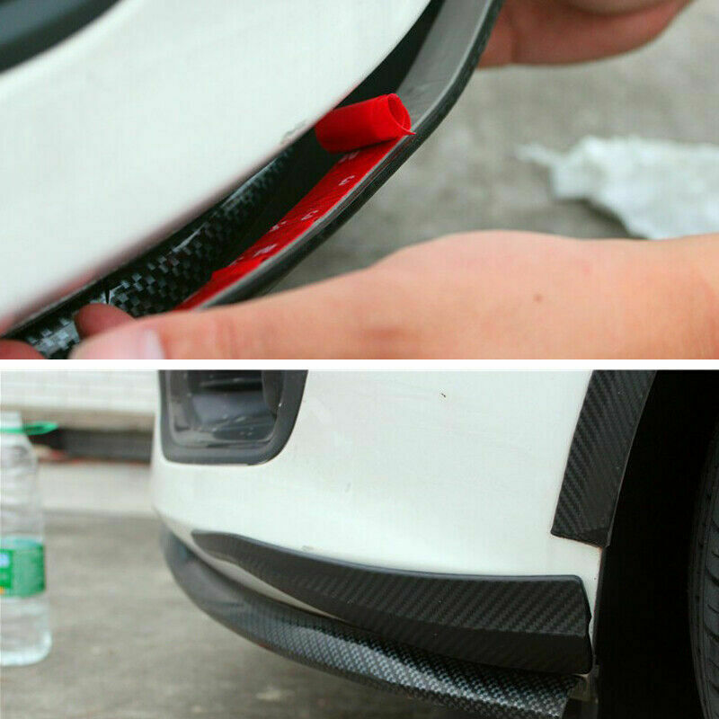 2PCS Car Carbon Fiber Anti-rub Strip Bumper Body Corner Protector Guard Trim AE