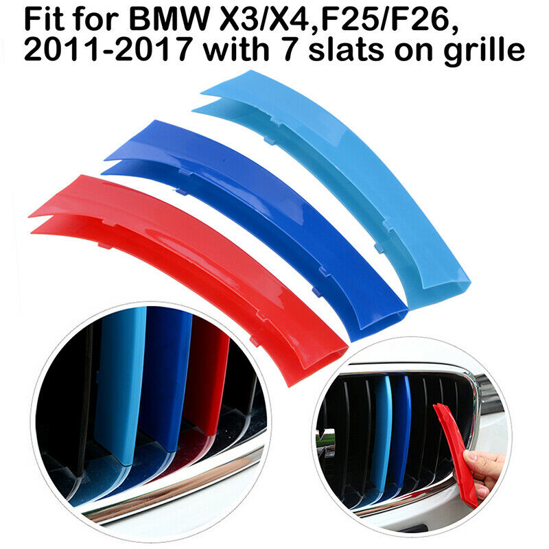M-Sport Kidney Grille Stripe Cover 3 Color Decoration For BMW X3 X4 F25 F26 UK