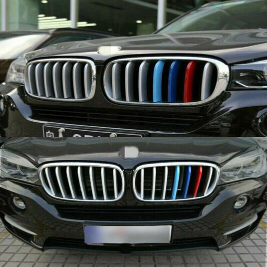 Set M Colour Kidney Grill Grille Cover Stripes Clips for BMW X5 F15 2014-2017 UK
