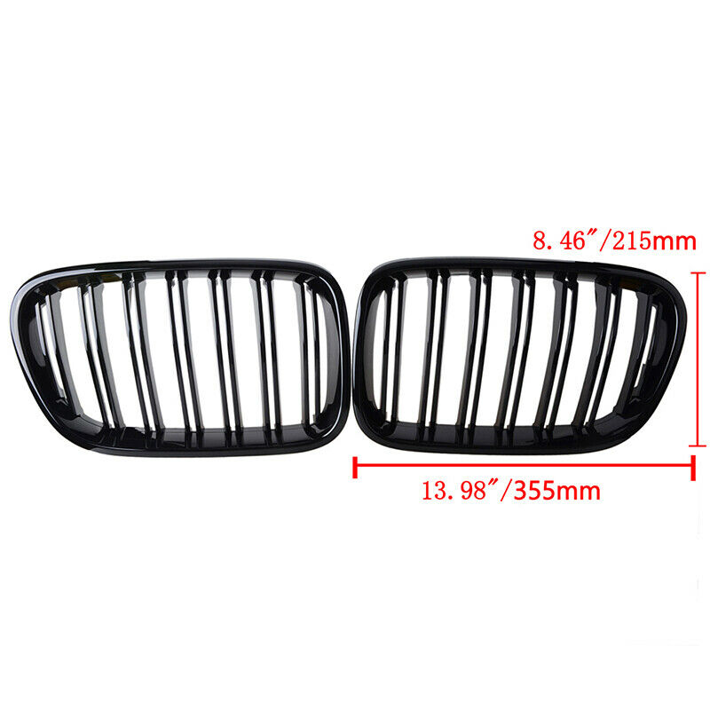 For BMW X3 F25 10-13 Front Bumper Twin Slats Kidney Grilles Grill Gloss Black