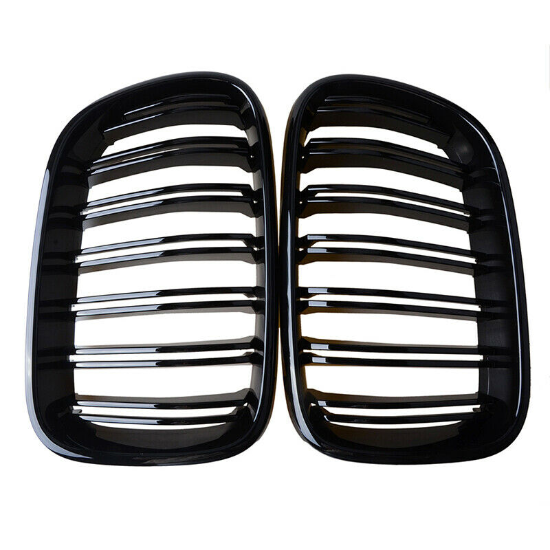 For BMW X3 F25 10-13 Front Bumper Twin Slats Kidney Grilles Grill Gloss Black