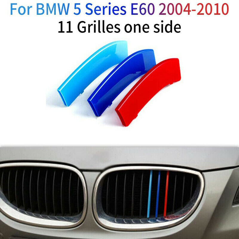 For BMW 5 Series E60 E61 2003-10 Bars Kidney Grille M Tech Cover Stripe Clip
