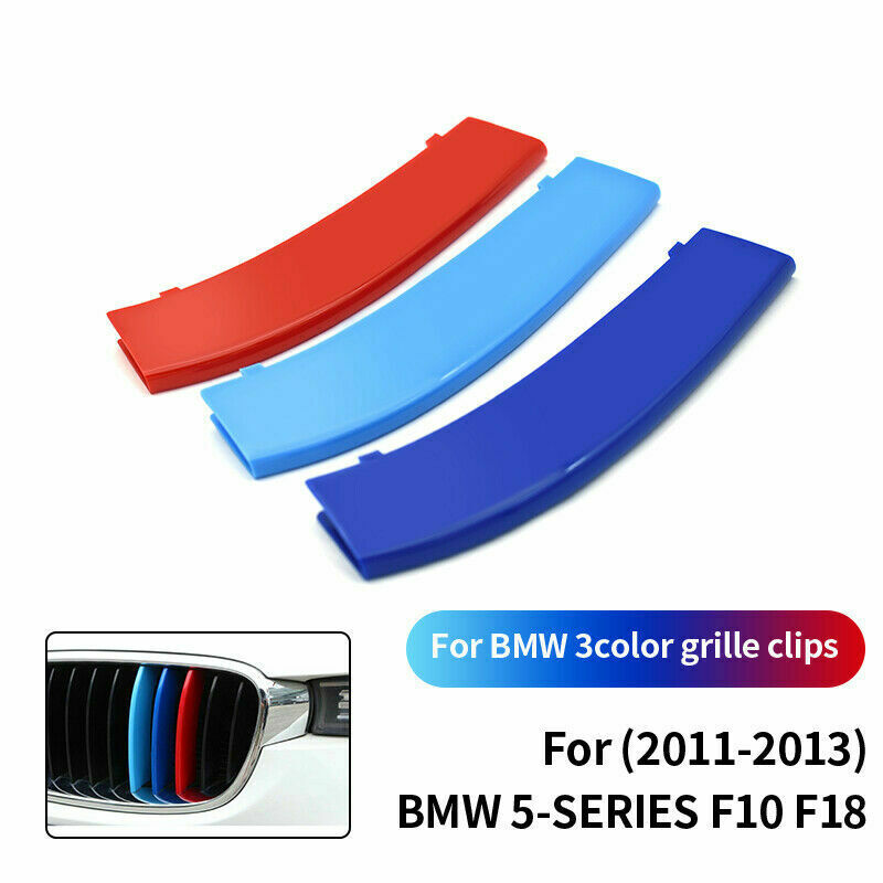 Kidney Grille Cover Stripes Clip Fit For BMW 5 Series F10 2011-2013 12 Bars AE